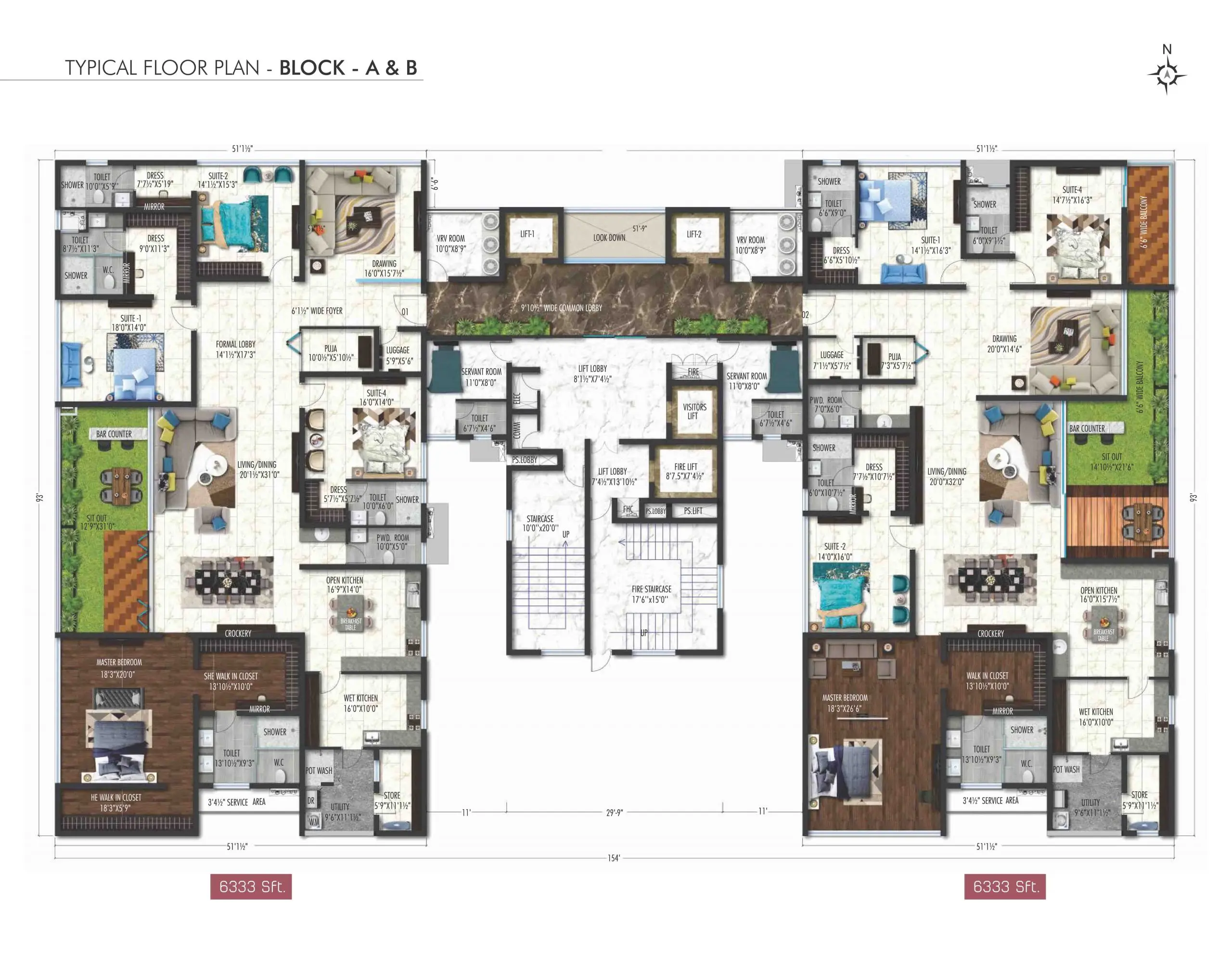 4 BHK Apartments and sky villas