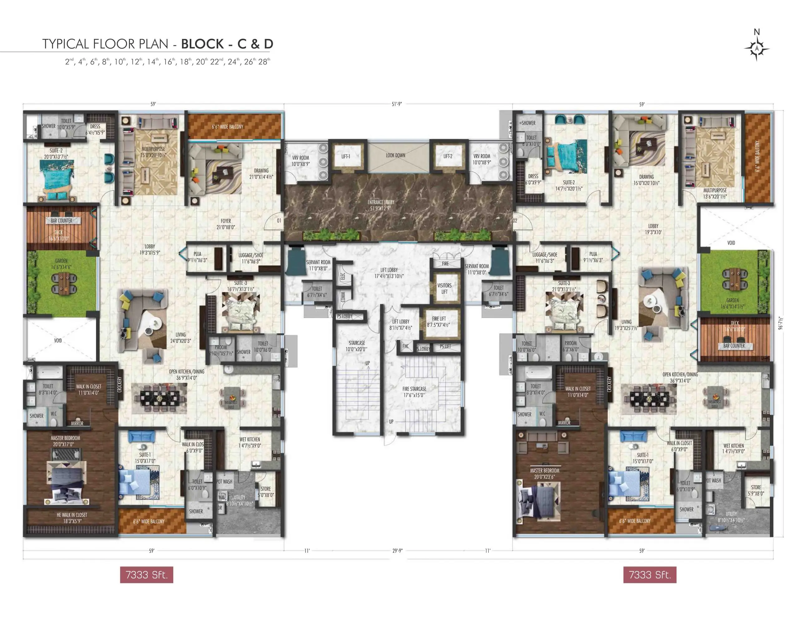 4 BHK Apartments and sky villas