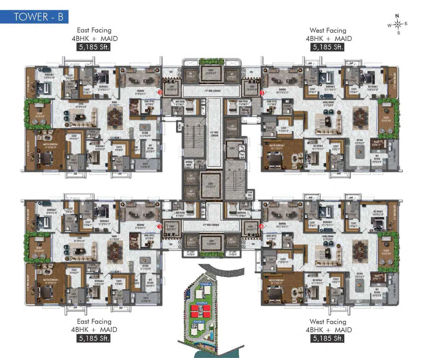 4 and 5bhk Luxury Apartments in Kokapet.